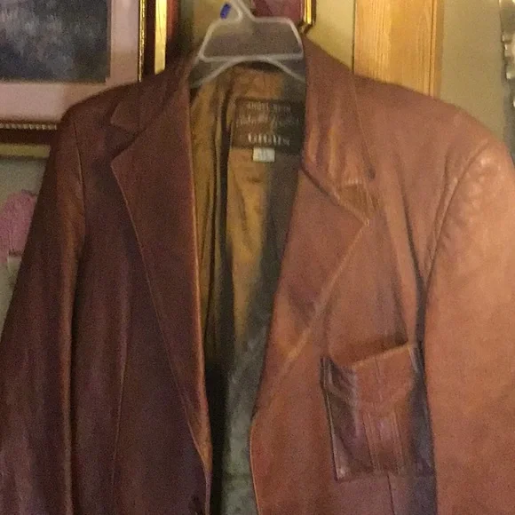 Men's Brown Leather Blazer by Angel Skin Leather by Grais